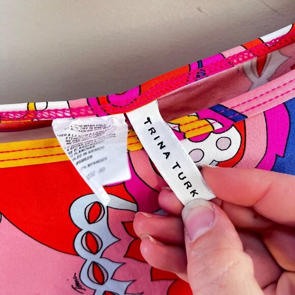 Trina Turk Vibrant Multicolor Sevilla Swim Cover Up: Size S - Picture 3 of 6